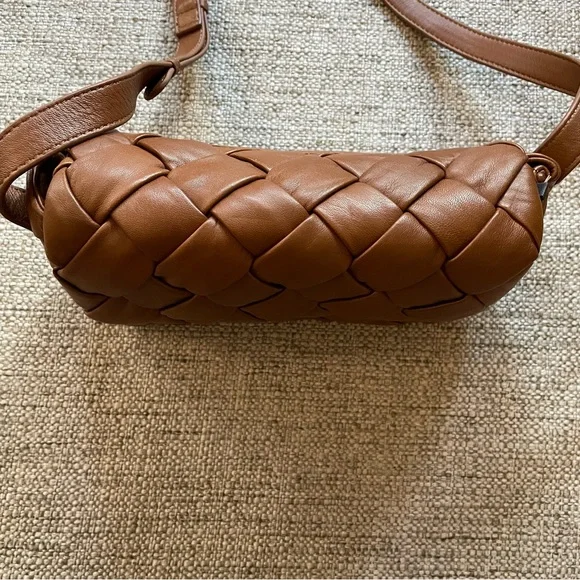 DUNE LONDON Woven Brown Leather Crossbody Bag - Picture 7 of 14